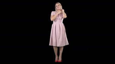Pembe elbiseli güzel bayan, Alpha Channel