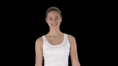 Gülümseyen kadın yürüyüş, Alpha Channel