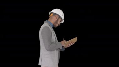 Gündelik giysiler içindeki Arap adam ve kalın şapka. Kontrol listesi, Alfa Kanalı.