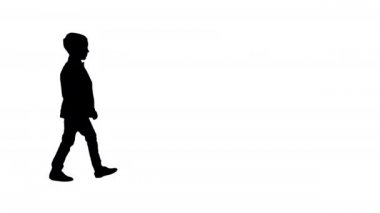 Klasik lacivert iş kostümü giymiş Siluet Çocuk.