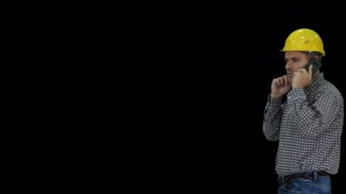 Akıllı telefon kullanan inşaat işçisi, Alpha Channel