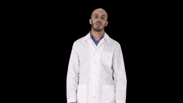 Arabe Docteur parler à la caméra, Alpha Channel — Video