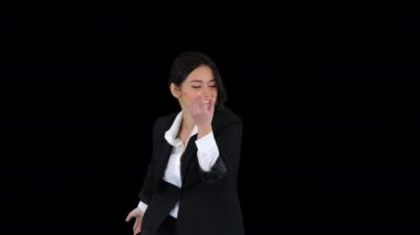 Güzel iş kadını onunla dans etmek için davet, Alpha Channel