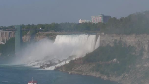 Niagara Falls krajobraz widok na nas stronie — Wideo stockowe