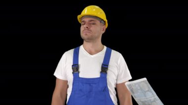 İnşaat işçisi euro iş için ödenecek mutlu ödenecek, Alpha Channel