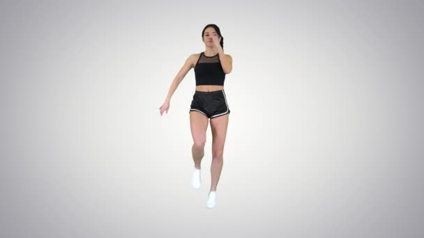 Hot b-girl danse sur fond de gradient . — Video