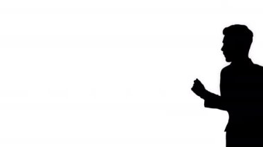 Resmi kıyafet yürüyüş ve dans Siluet Cool adam.