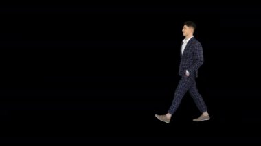 Resmi takım elbiseli adam içeri girip havaya para atıyor, Alpha Channel