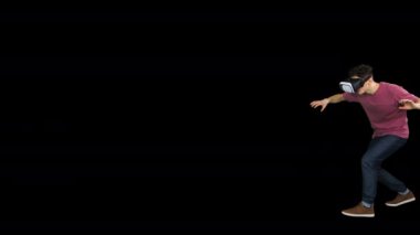 Sanal Gerçeklik Gözlük Adam tehlikeli sanal dünyada, Alpha Channel ile wading