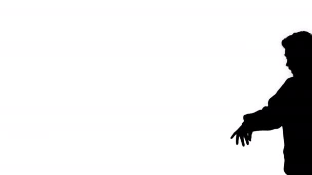 실루엣캐 나투 (Silhouette Casual) 힙합 남자가 걷고, 전화로 말하고, 춤추고. — 비디오