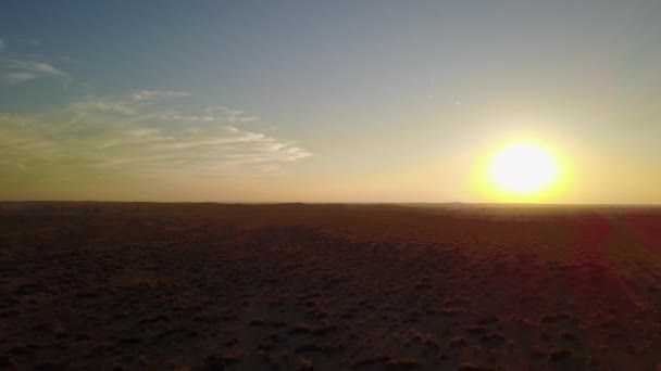 Öknen vid solnedgången. Landskap, Indien. — Stockvideo