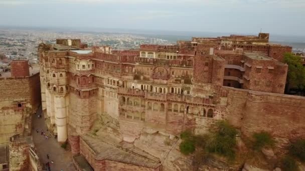 Jodhpur 'daki Mehrangarh Kalesi, Rajasthan, Hindistan. — Stok video
