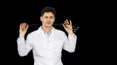 Yakışıklı tıp doktoru dans ve eğlenmek, Alpha Channel