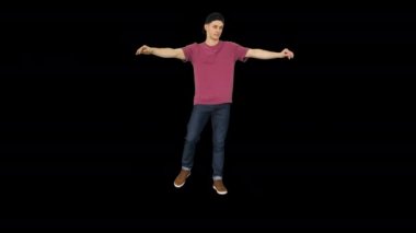 Dansçı kollarını sallıyor, Alpha Channel.