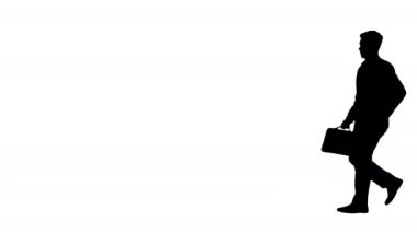 Zaferden sonra başarılı iş adamının siluet duyguları. İyi haberler almak ve zafer dansı yapmak..