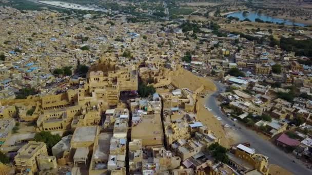 Jaisalmer, a Cidade Dourada de Rajasthan, Índia. — Vídeo de Stock