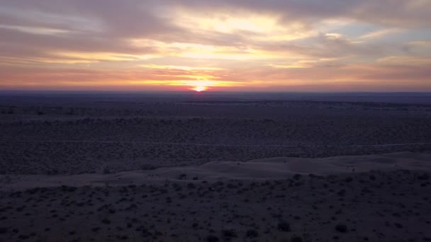 Kum çölü, gün batımı. Manzara, Hindistan. — Stok video