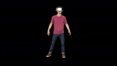 Vr gözlük Casual adam video oyunu Yeni başlayanlar düzeyi, Alpha Channel oynarken dans