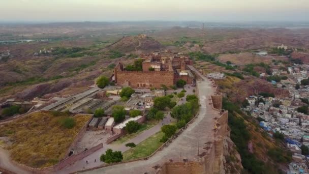 Mehrangarh Fort vid Jodhpur Rajasthan, Indien. — Stockvideo