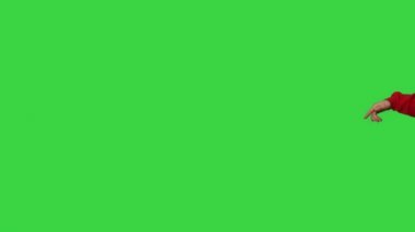Yeşil Ekranda Yürüyen ve Dans Eden Havalı Genç Adam, Chroma Key.