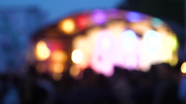 Blurred background: Bokeh lighting in concert. — Stock Video