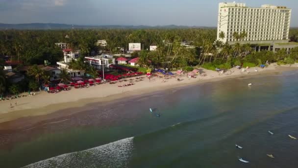 Aerial view of Sri Lanka beach. — Stock Video