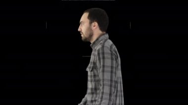 Emin başarılı akıllı rahat işadamı yürüyüş, Alpha Channel