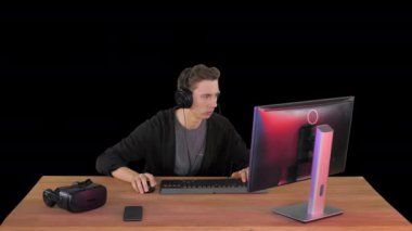 Heyecanlı Oyuncu Çevrimiçi Video Oyunu, Alpha Channel