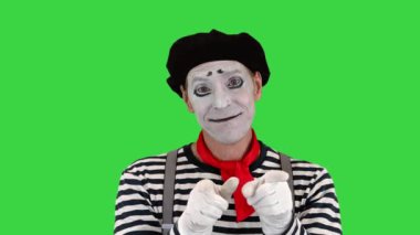 Pandomimci kalbini Yeşil Ekran 'a yolluyor, Chroma Key.