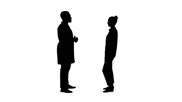 Silhouette Acquaintance doctor with a patient. — Stock Photo, Image