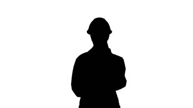 Siluet Bilimadamı Telefon Mesajı Kullanıyor.