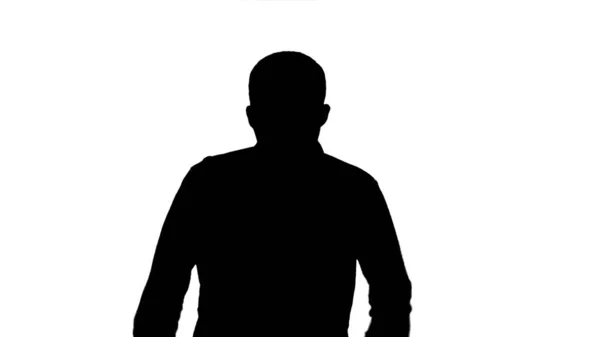 Silhouette Man beginnt zu rennen und beschleunigt. — Stockfoto