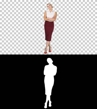 Kollarını kavuşturarak duran iş kadını, Alpha Channel