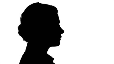 Siluet Çarpıcı Yürüyen Kadın Yüzüne yakın.