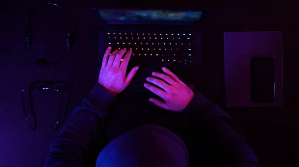 Professional eSport Gamer Playing a Game. — Stock Photo, Image