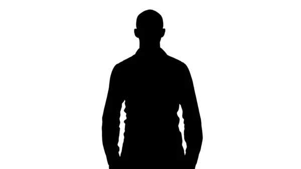 Silhouette Young arabic man smiling. — Stock Photo, Image