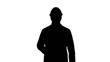 Siluet Güvenilir Bilim Mühendisi Dikkat Çekiyor El Hareketi Parmağı.