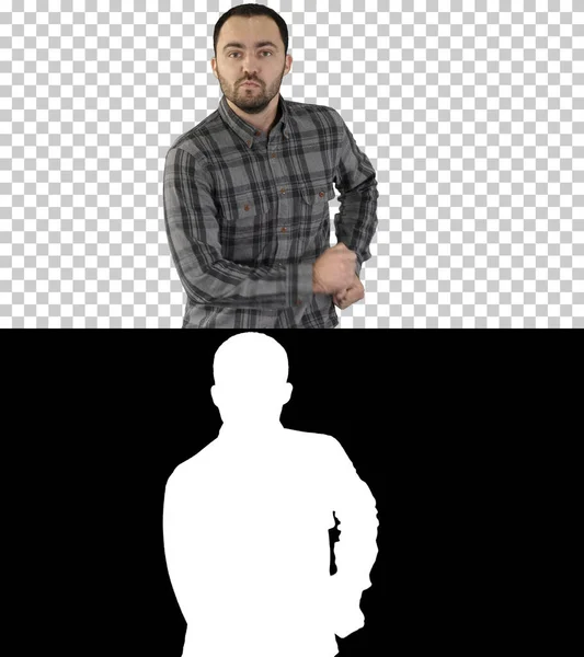 Sıradan bir adam yürüyor ve dans ediyor, Alpha Channel — Stok fotoğraf