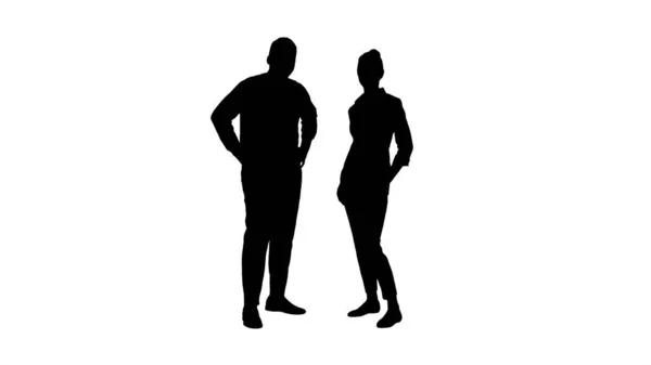 Silhouet Succesvolle zakenmensen, business team poseren. — Stockfoto