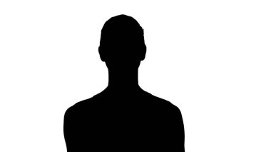 Siluet Genç Kadın Yoga Nefes Alıştırması Yapıyor.