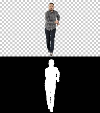 Dans eden ve mastürbasyon yapan genç çılgın adam, Alpha Channel
