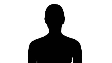 Siluet Genç kadın derin nefes alıyor.