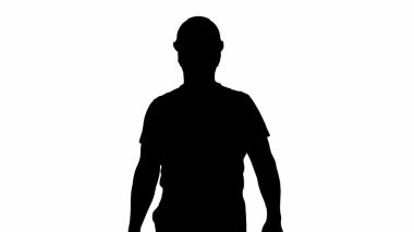 Sarı başlıklı Siluet Yürüyen işçi.