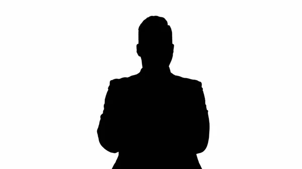 Silhouette Business man thinking about his future plans. Daydrea — Stock Photo, Image