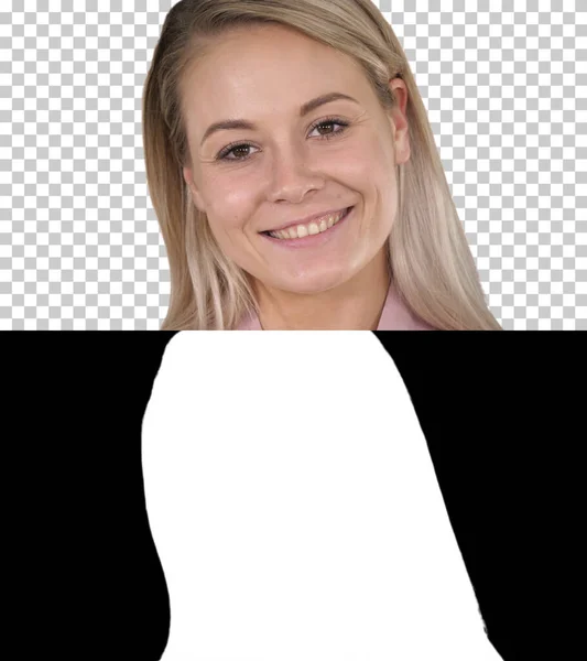 Perfekt naturlig läppmakeup Vacker kvinnlig blond kvinna, Alpha — Stockfoto