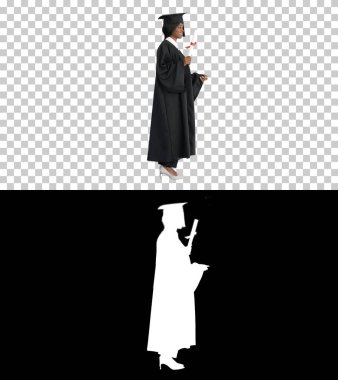 Çekici Afrikalı kadın diploması var, Alpha Channe.