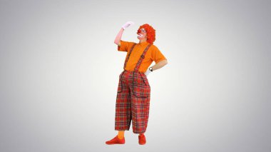 Komik palyaço arka plan üzerinde çok kafa yoruyor..