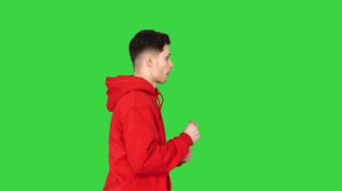 Genç hip-hop 'çı break dans Yeşil Ekran' da top break dans, Chroma Key.