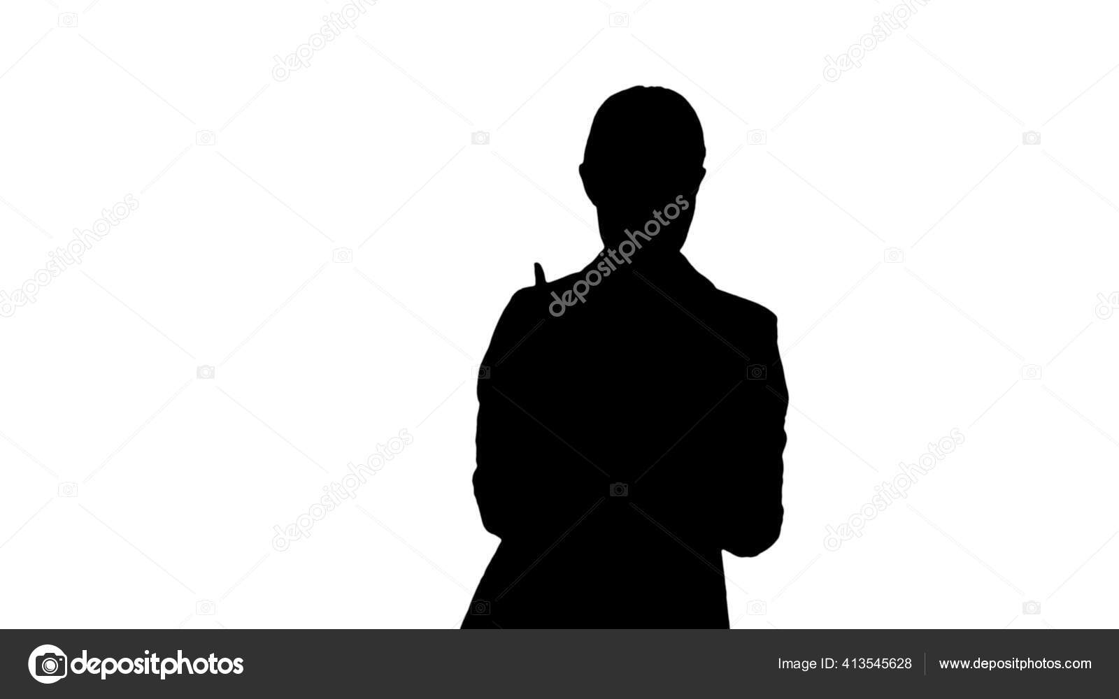 Silhouette Konzentrierte Frau Im Anzug Die Geschaftsideen Schreibt Stockfotografie Lizenzfreie Fotos C Funkeyfactory 413545628 Depositphotos