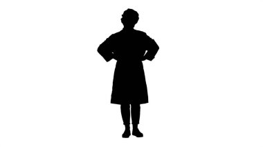 Siluet Güzel genç doktor poz değiştiriyor.